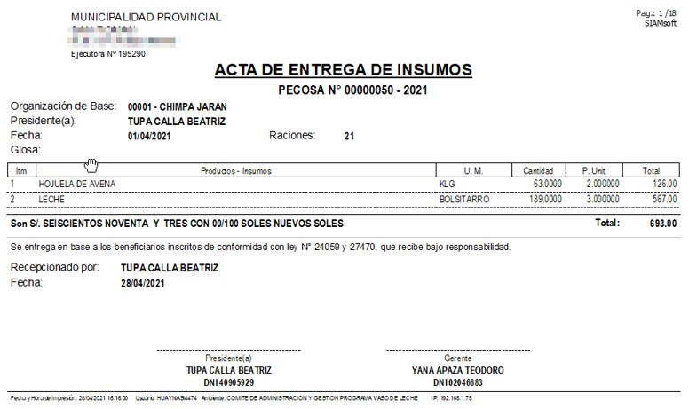 Documentos Oficiales Generados